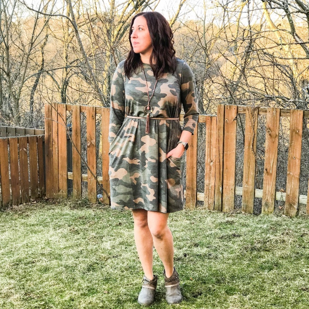 Long sleeve Camo dress with pockets
